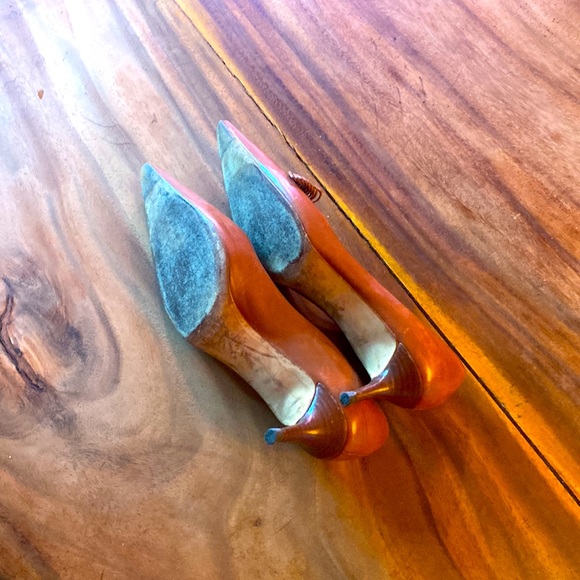 Kate Spade cognac, leather kitten heels - Picture 6 of 6